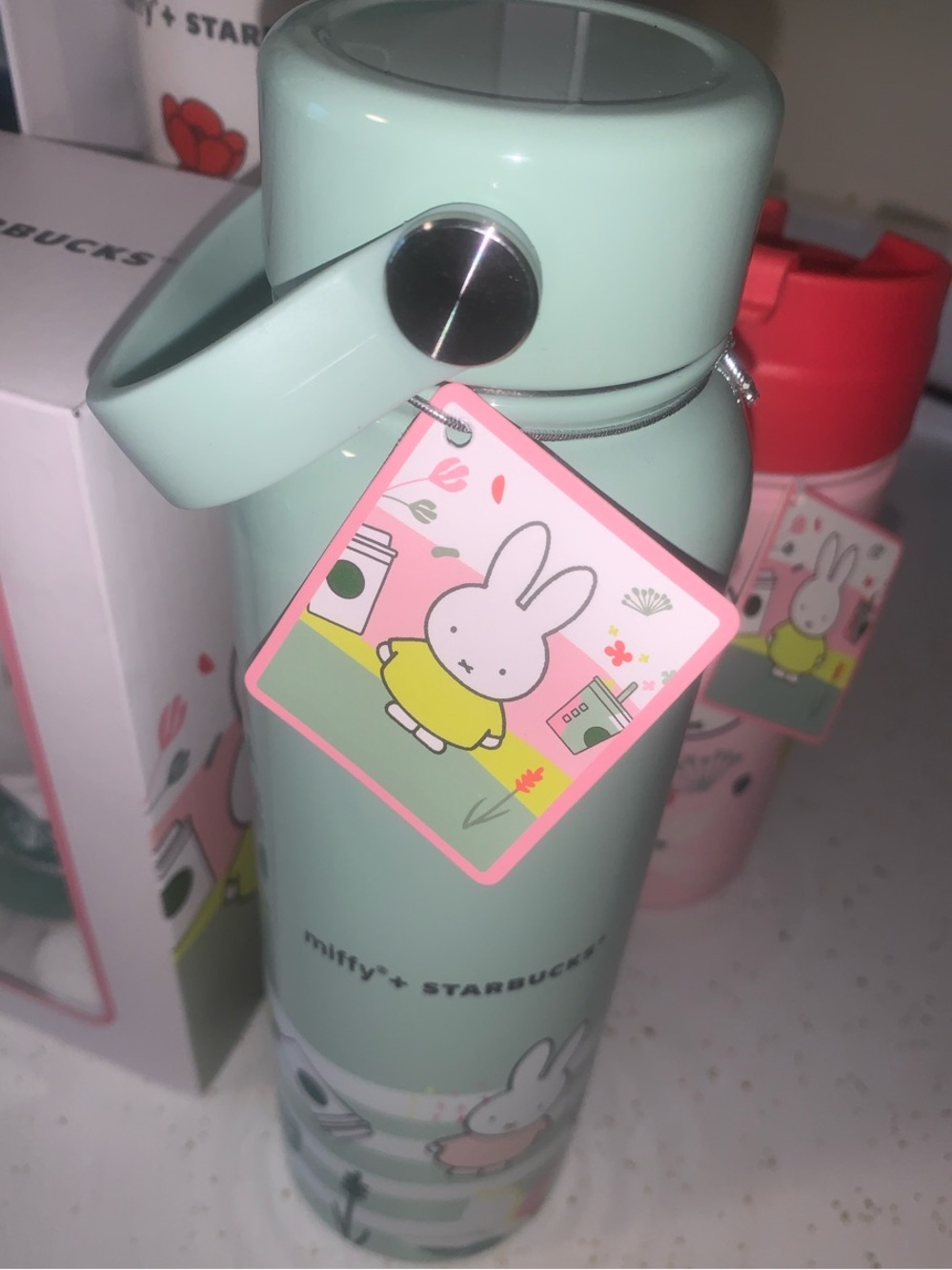 Starbucks Miffy Pink & Mint Drinkware and Plush Gift Set - Picture 4 of 5